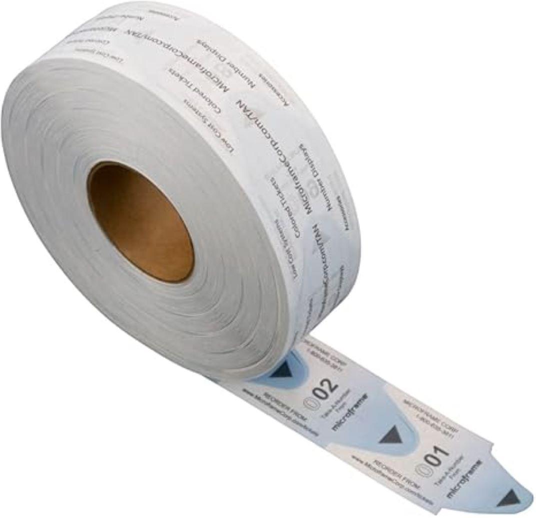 Turn-O-Matic® T80 Take-A-Number Ticket White 3000 Count/Roll 30 Rolls/Case