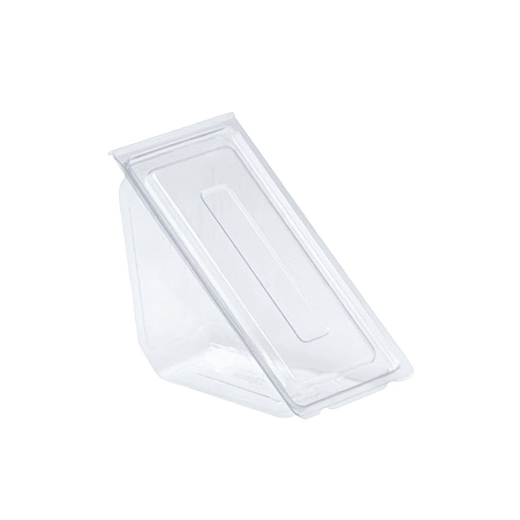 Polar Pak® Sandwedge® Sandwich Wedge Hinged With Flat Lid Small (SM) 6.46X3.23X3.44 IN OPS Clear Triangle 500/Case