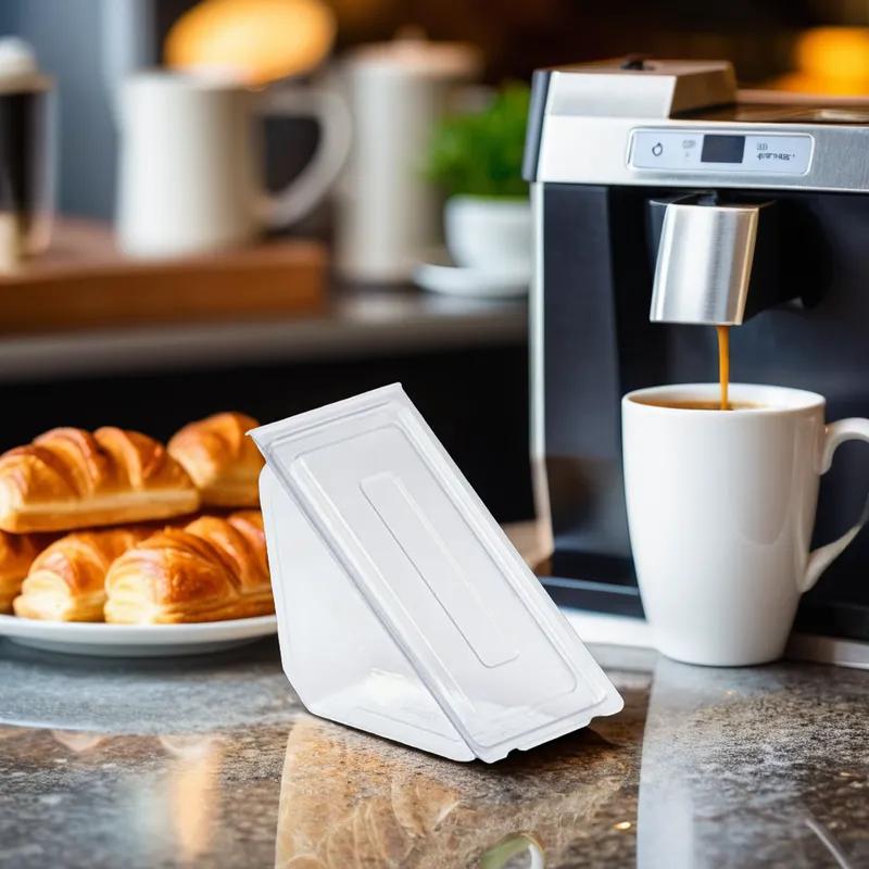 Polar Pak® Sandwedge® Sandwich Wedge Hinged With Flat Lid Small (SM) 6.46X3.23X3.44 IN OPS Clear Triangle 500/Case