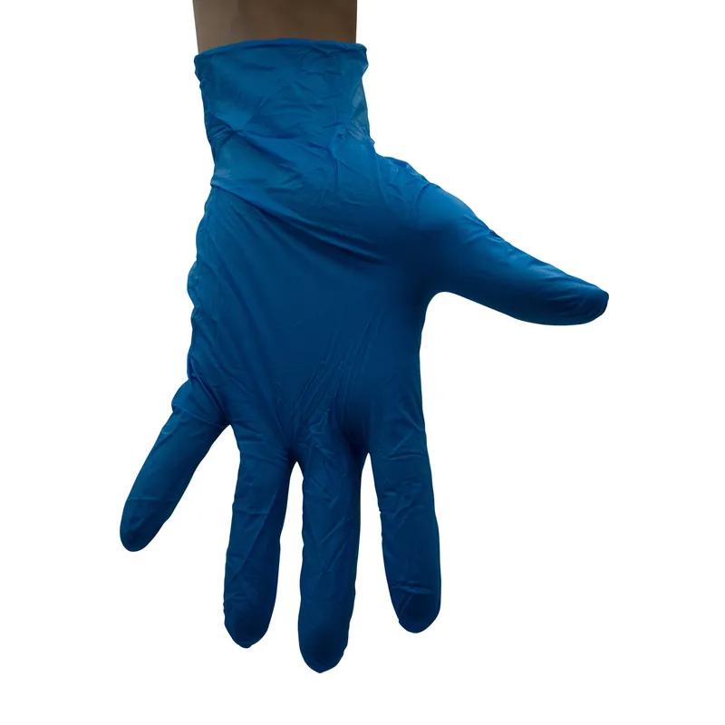 OmniTrust™ Examination Gloves Large (LG) Blue Nitrile Powder-Free Beaded Cuff Textured 100 Count/Box 10 Box/Case