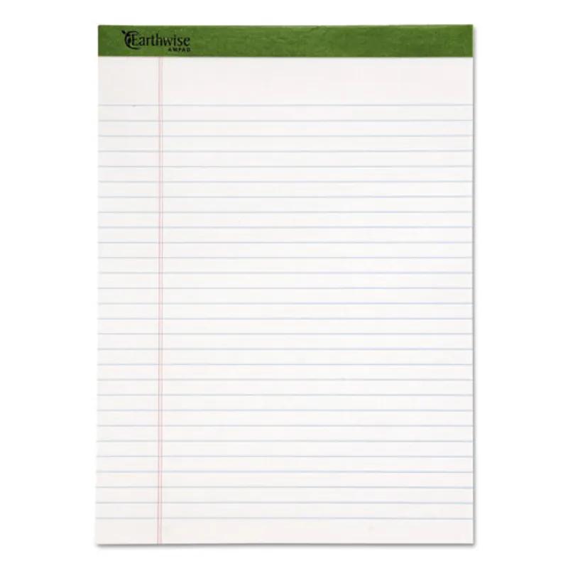 Ampad® Legal Pad 11X8.5 IN White Green Recycled Paper 1/Dozen