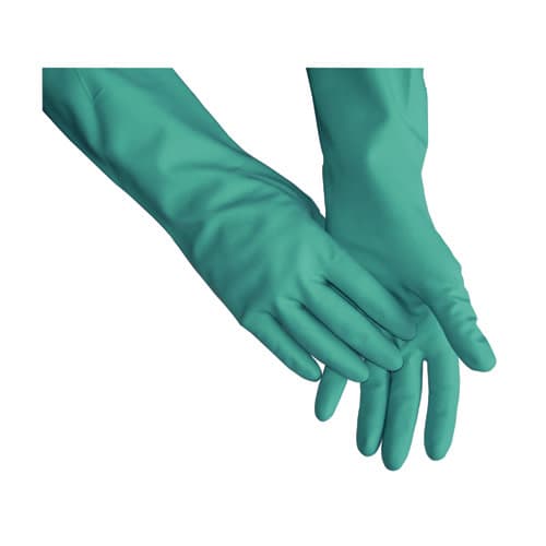 ProWorks® Gloves XL Green 15MIL Nitrile Flock Lined Non-Slip Grip Solvent Resistant Straight Cuff 1/Dozen