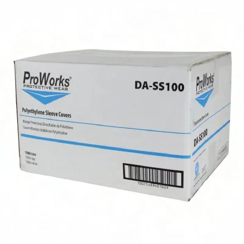 ProWorks® Sleeve Protector 18 IN White PE Disposable Elastic at Both Ends Light Duty 1000 Count/Case