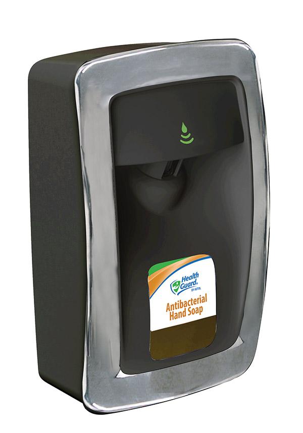 Soap Dispenser Black Silver ABS Wall Mount Hands Free 1/Each