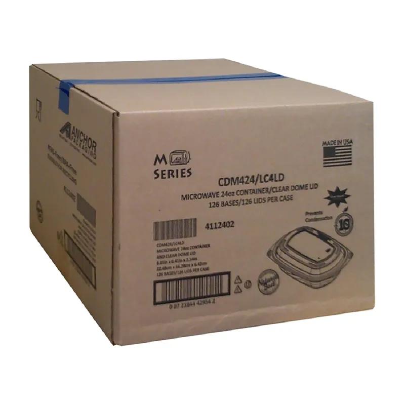 Cold Take-Out Container Base & Lid Combo With Dome Lid 24 OZ PET Black 126/Case