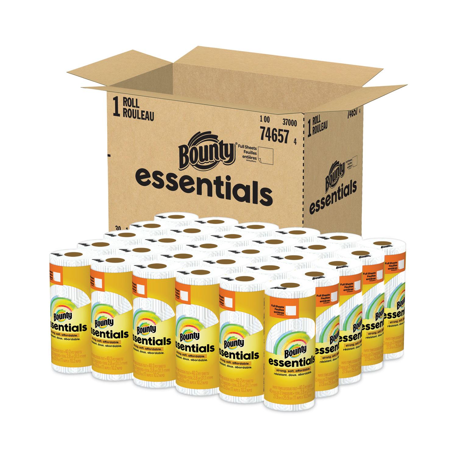 Bounty® Essentials Household & Kitchen Roll Paper Towel 2PLY White Full Sheets 54 Sheets/Roll 24 Rolls/Case