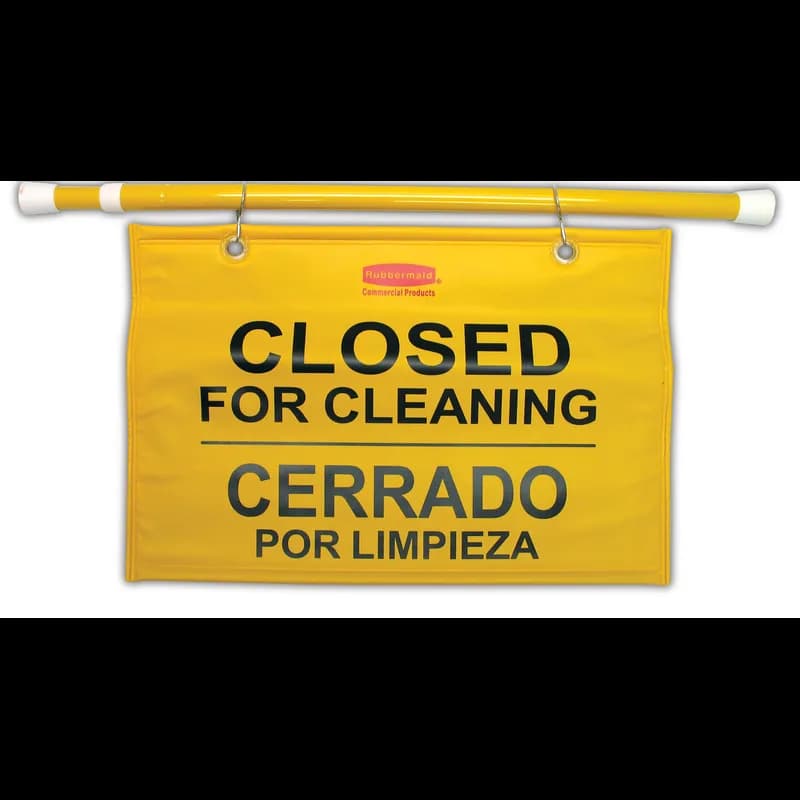 Cleaning Hanging Sign 13X27.75X13 IN Yellow Multilingual 1/Each