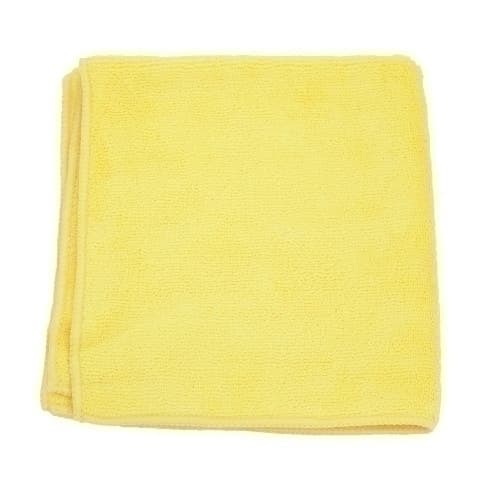 MicroWorks® Cleaning Towel 16X16 IN Microfiber Yellow 300 GSM Non-Abrasive 12 Count/Pack 18 Packs/Case