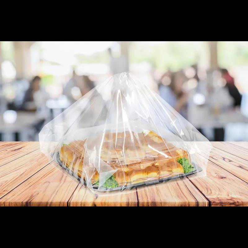 Party Tray Bag 18X7X24.5 IN Low-Density Polyethylene (LDPE) 2MIL Clear With Die Cut Handle Closure 50/Case