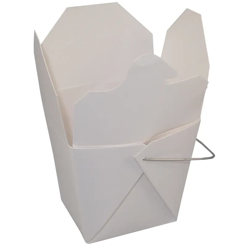 Fold-Pak® Food Pail 8 OZ 3X2.5X2.5 IN Paper White Rectangle With Handle 1000/Case