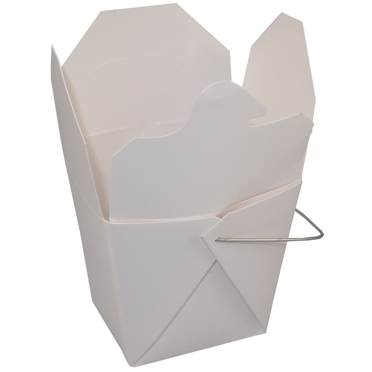 Fold-Pak® Food Pail 8 OZ 3X2.5X2.5 IN Paper White Rectangle With Handle 1000/Case