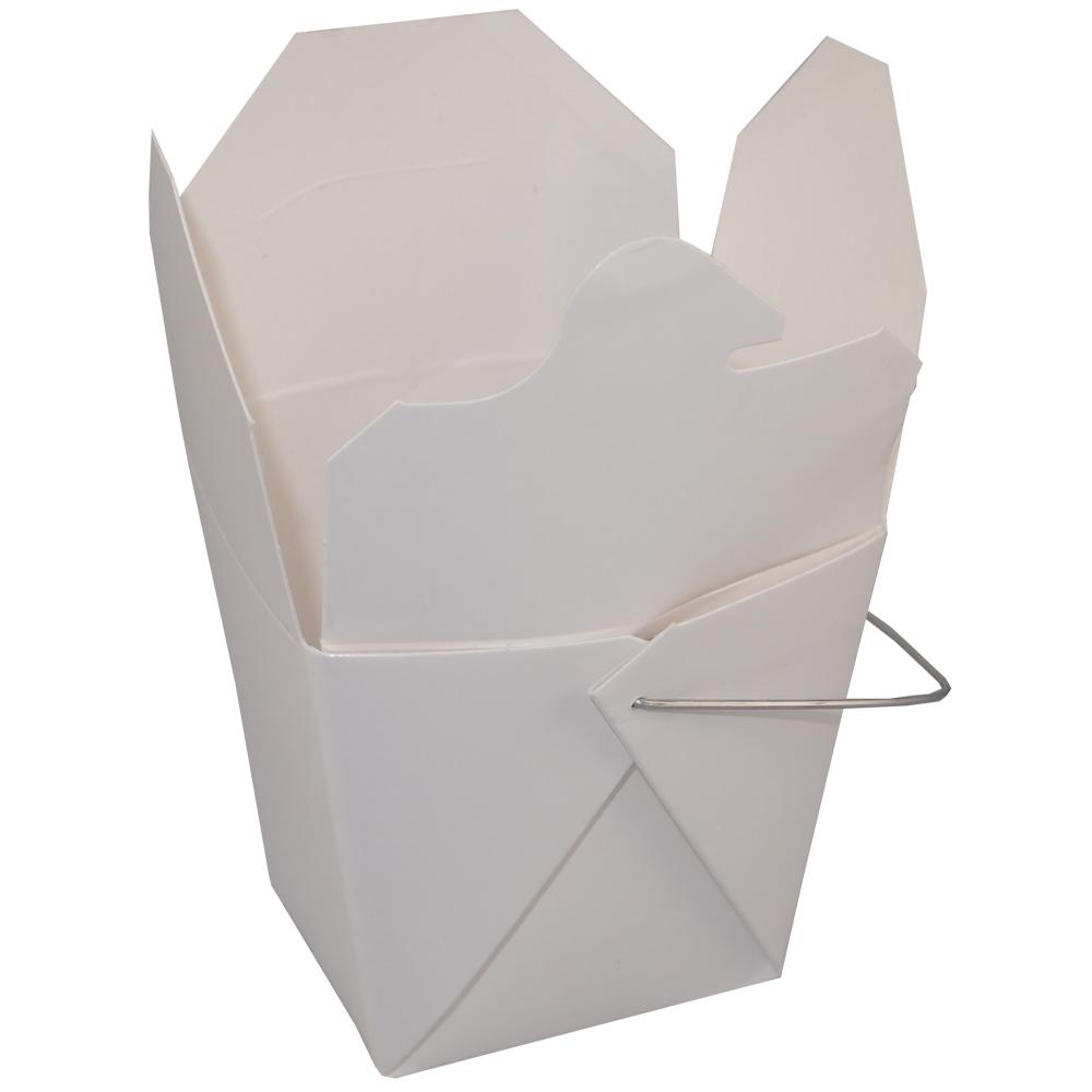 Fold-Pak® Food Pail 8 OZ 3X2.5X2.5 IN Paper White Rectangle With Handle 1000/Case
