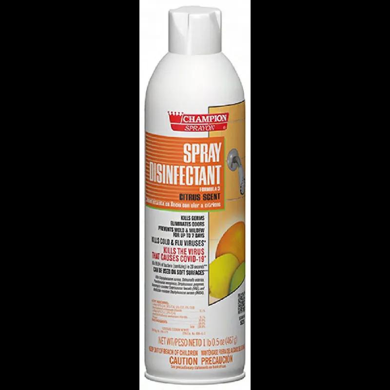 Champion Sprayon® Citrus Scent Disinfectant 16.5 OZ Hospital Grade Spray 12/Case