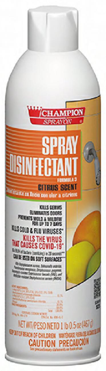 Champion Sprayon® Citrus Scent Disinfectant 16.5 OZ Hospital Grade Spray 12/Case