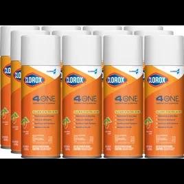 Clorox® 4 in One Fresh Citrus One-Step Disinfectant Deodorizer 14 FLOZ Multi Surface Aerosol Antibacterial 12/Case