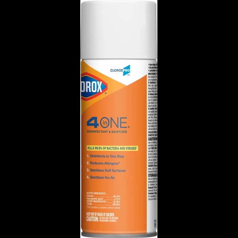 Clorox® 4 in One Fresh Citrus One-Step Disinfectant Deodorizer 14 FLOZ Multi Surface Aerosol Antibacterial 12/Case