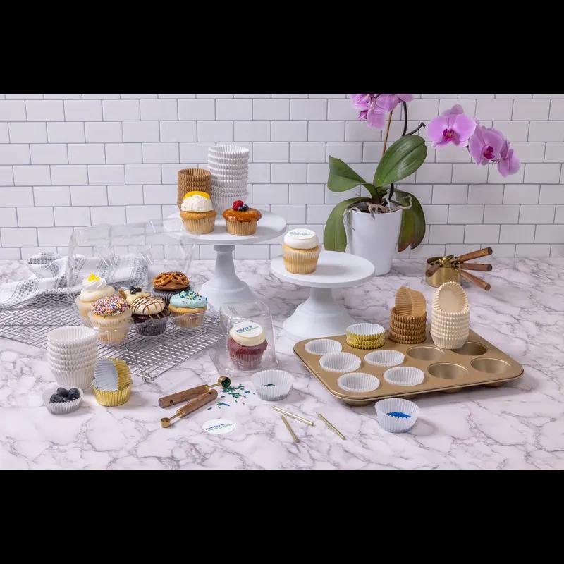 Baking Cup 1.25X2.938 IN Paper White Round Fluted 10000/Case