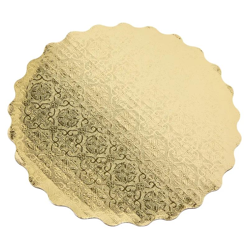 Victoria Bay Cake Circle 8 IN Paper Gold Round Scalloped 200/Case