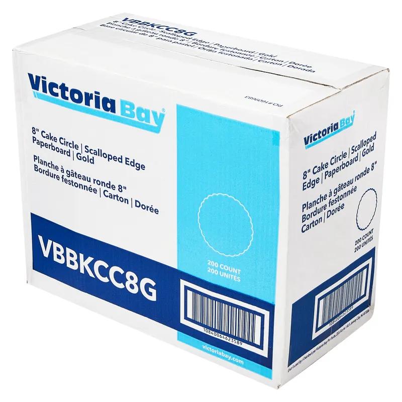Victoria Bay Cake Circle 8 IN Paper Gold Round Scalloped 200/Case