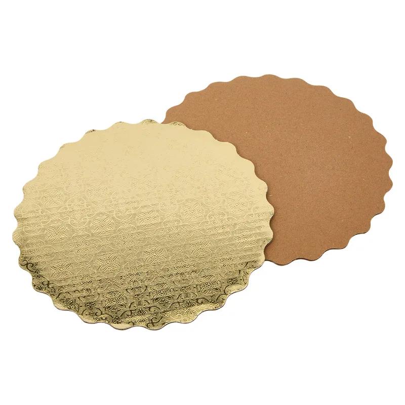 Victoria Bay Cake Circle 8 IN Paper Gold Round Scalloped 200/Case