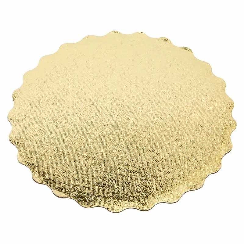 Victoria Bay Cake Circle 8 IN Paper Gold Round Scalloped 200/Case