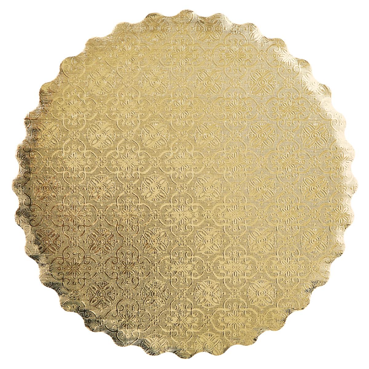 Victoria Bay Cake Circle 9 IN Paper Gold Round Scalloped 200/Case