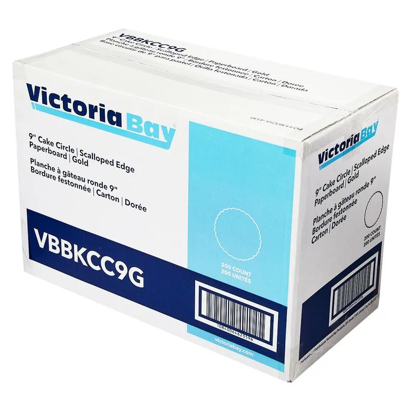 Victoria Bay Cake Circle 9 IN Paper Gold Round Scalloped 200/Case