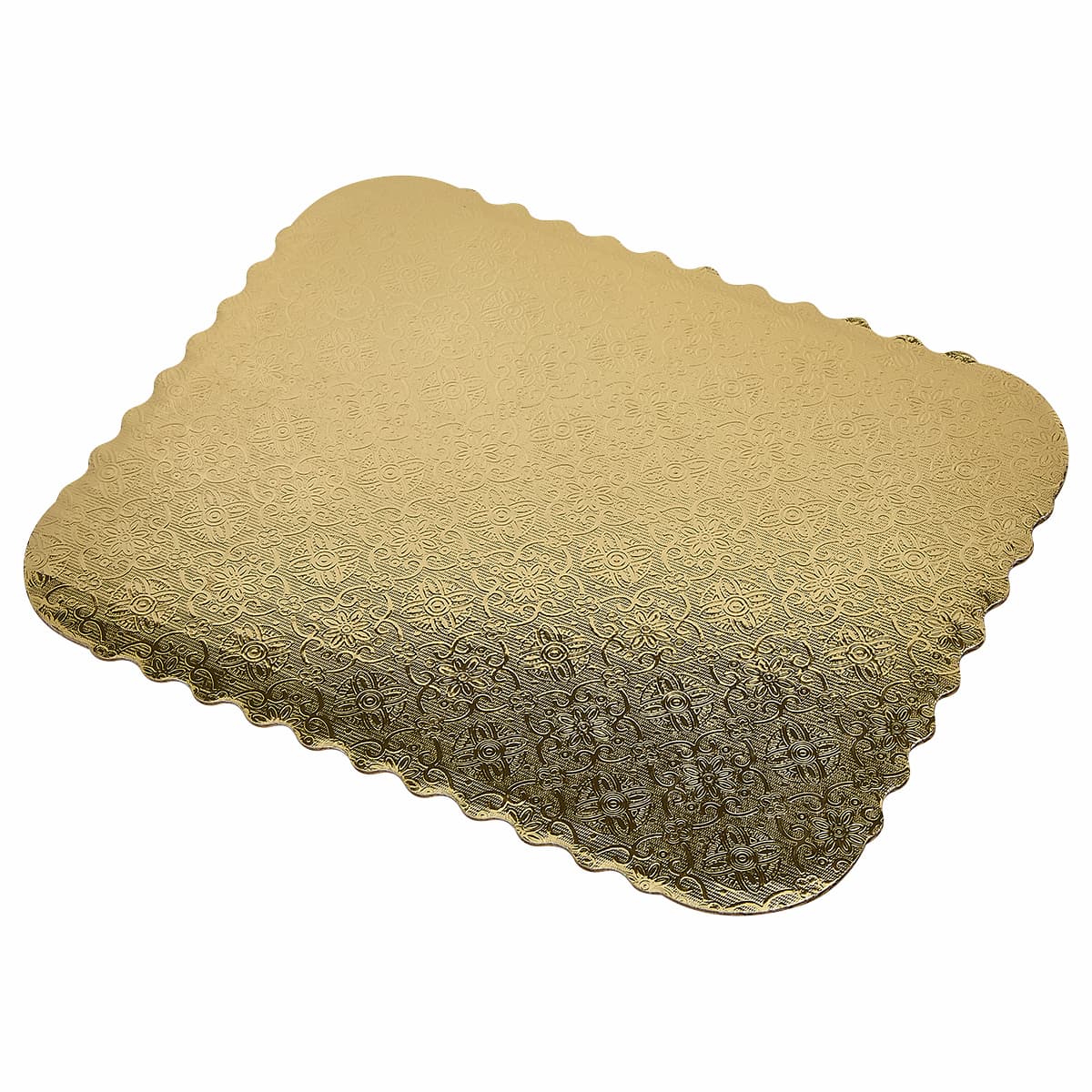 Victoria Bay Cake Board 1/8 Size Paper Gold Rectangle Scalloped 200/Case