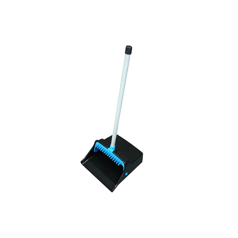 Impact® Lobby Dust Pan 11.5 IN Black Blue PVC Locking Handle Cleaning Teeth 1/Each