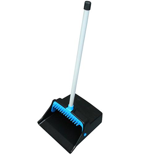 Impact® Lobby Dust Pan 11.5 IN Black Blue PVC Locking Handle Cleaning Teeth 1/Each