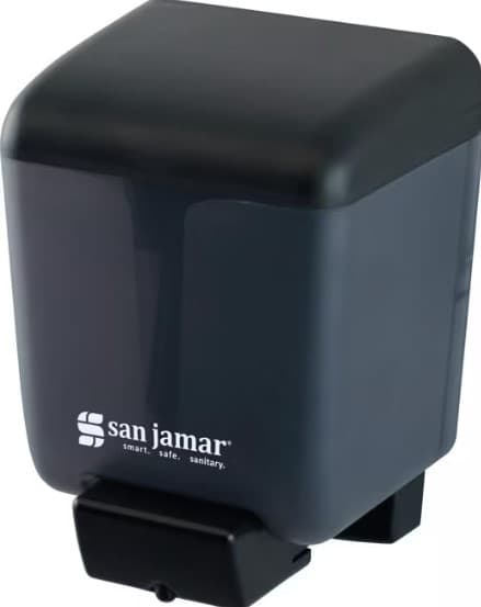 San Jamar Hand Sanitizer & Soap Dispenser 30 OZ Black Pearl ABS Manual Wall Mount Classic Refillable 1/Each