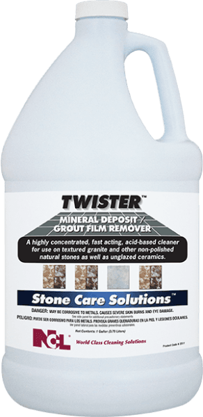 TWISTER Mild Scent Tile & Grout Cleaner Mineral Deposit Remover 1 GAL Acidic Concentrate 4/Case