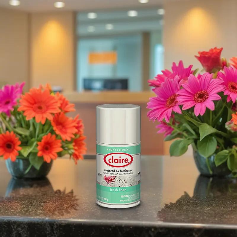 Claire Air Freshener Fresh Linen Aerosol 7 FLOZ Metered Refill 12/Case