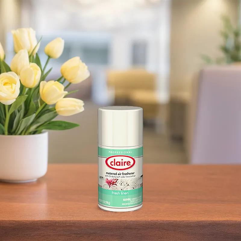 Claire Air Freshener Fresh Linen Aerosol 7 FLOZ Metered Refill 12/Case