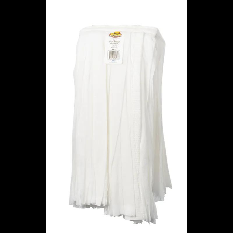 Mop Head #24 White Non-Woven Fiber Rayon Cut End Clamp Style 12/Case
