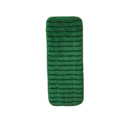 Impact® Mop Pad 18 IN Green Microfiber PP Flat With Scrub Strips 12 Count/Pack