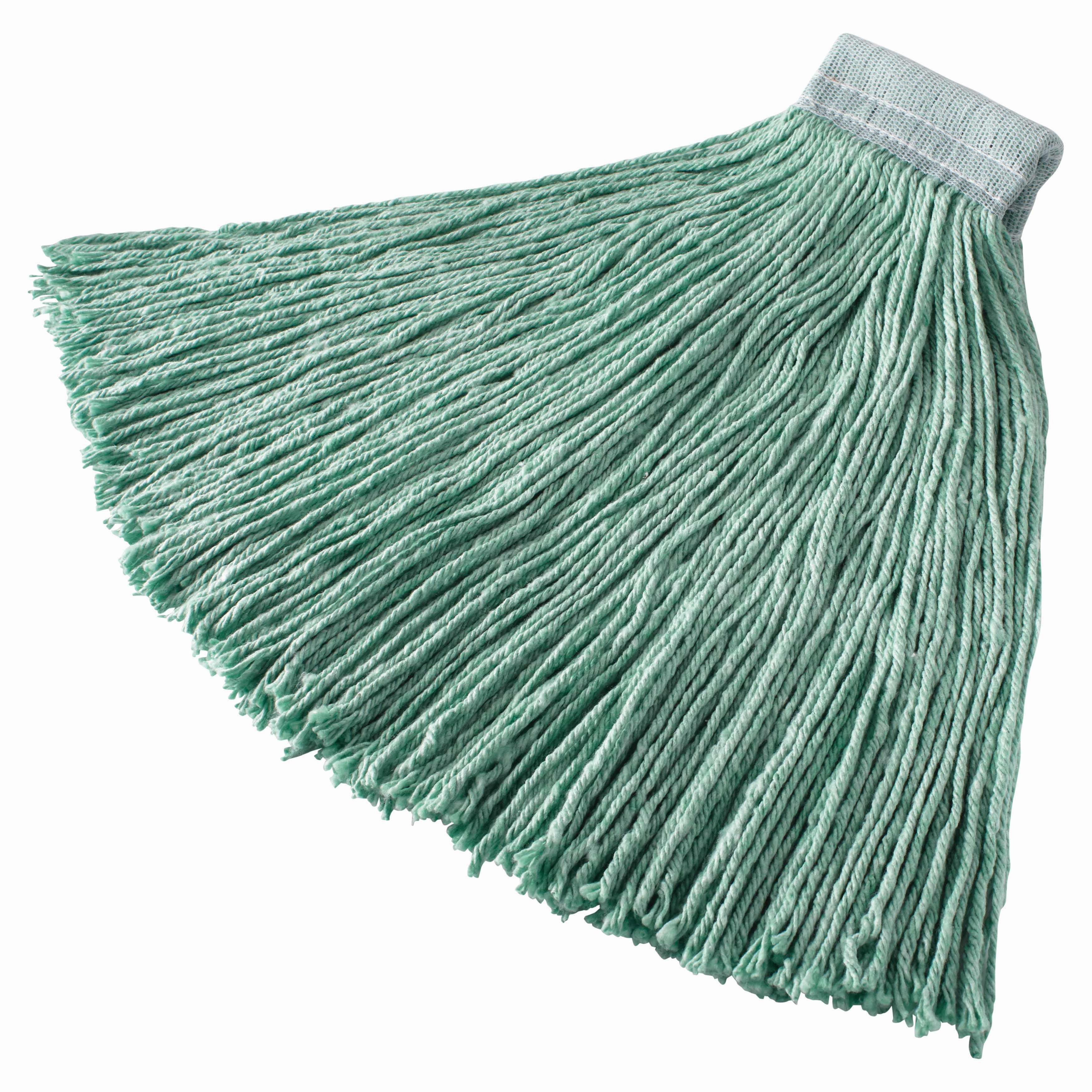Mop Head Large (LG) 24 OZ Green Blend Cut End 5IN Headband 6/Case