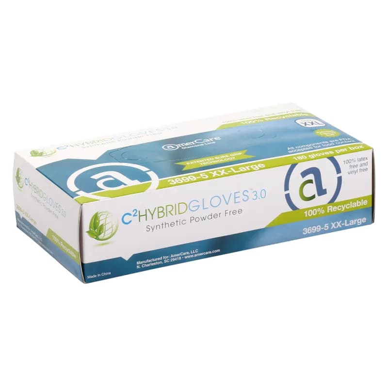 Diamond Line Gloves XXL Clear Synthetic Powder-Free Hybrid Diamond Grip 900/Case