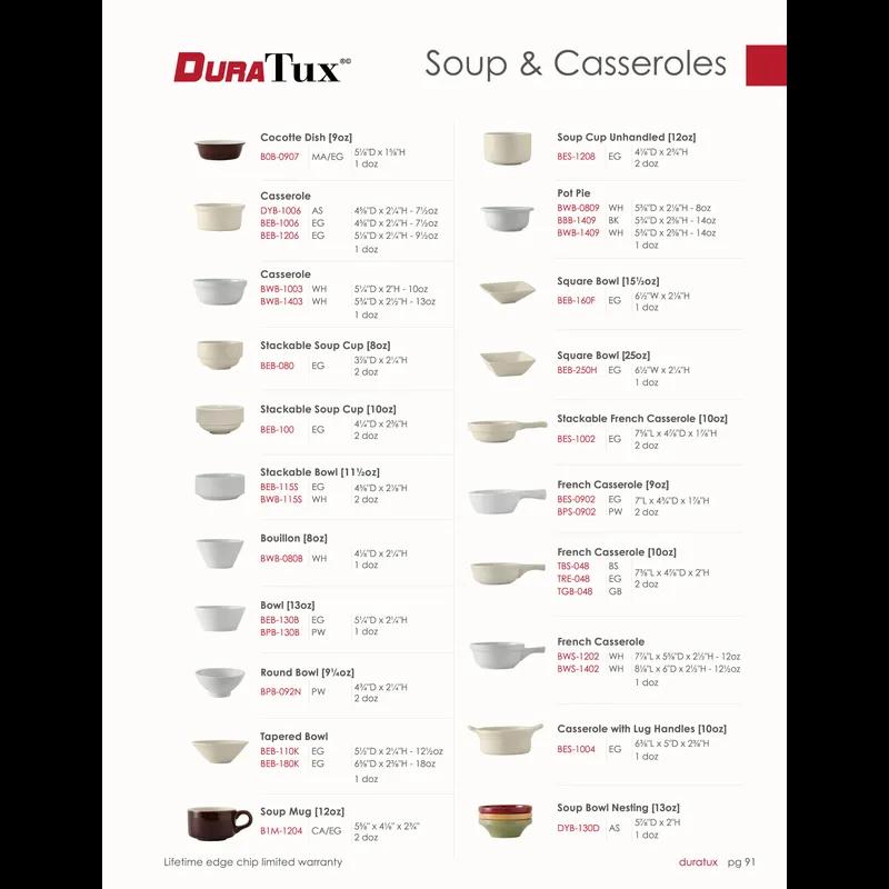 Bowl 5.25 IN 13 OZ China Porcelain White Round Fully Vitrified Oven Safe Dishwasher Safe Microwave Oven Safe 12/Case