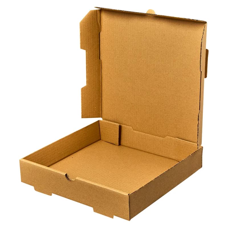 Victoria Bay Pizza Box 10X10X2 IN Corrugated Cardboard Kraft Plain Square B-Flute 50/Bundle