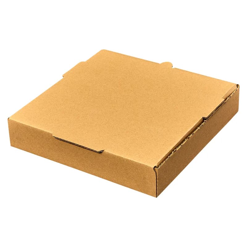 Victoria Bay Pizza Box 10X10X2 IN Corrugated Cardboard Kraft Plain Square B-Flute 50/Bundle