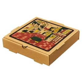 Victoria Bay Pizza Box 10X10X2 IN Corrugated Cardboard Kraft Printed Square B-Flute 50/Bundle