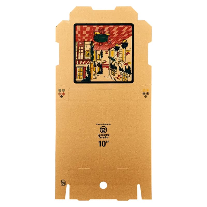 Victoria Bay Pizza Box 10X10X2 IN Corrugated Cardboard Kraft Printed Square B-Flute 50/Bundle