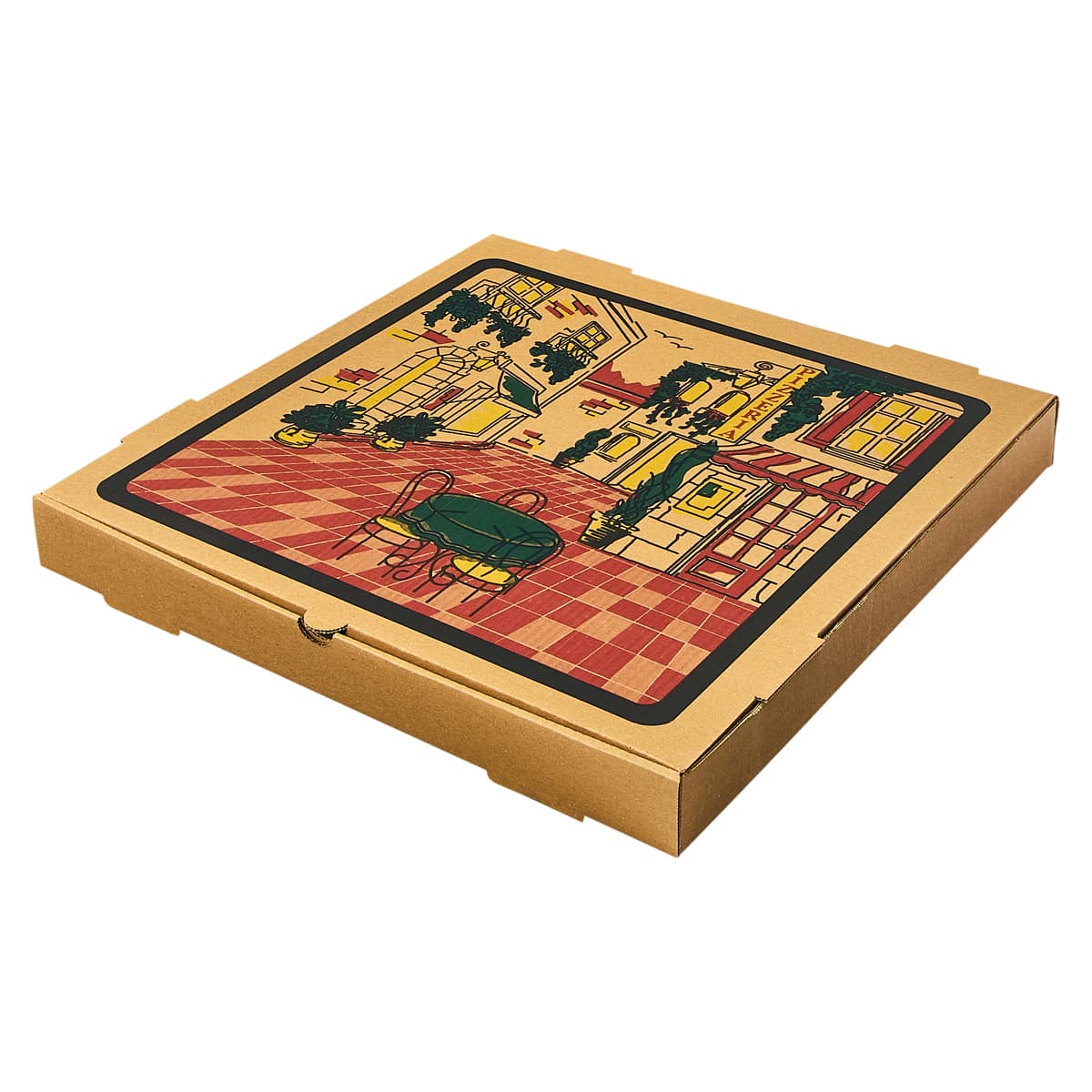 Victoria Bay Pizza Box 18X18X2 IN Corrugated Cardboard Kraft Printed Square B-Flute 50/Bundle