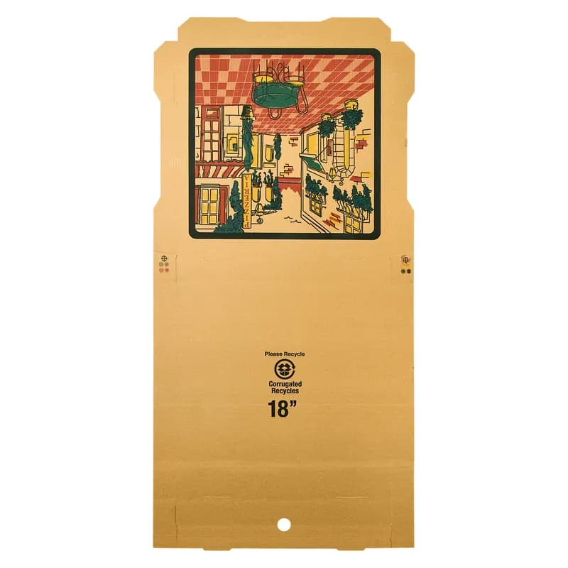 Victoria Bay Pizza Box 18X18X2 IN Corrugated Cardboard Kraft Printed Square B-Flute 50/Bundle