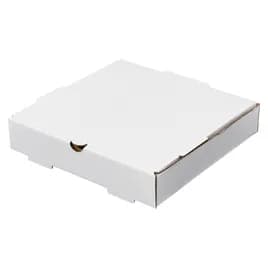 Victoria Bay Pizza Box 10X10X2 IN Corrugated Cardboard White Plain Square B-Flute 50/Bundle