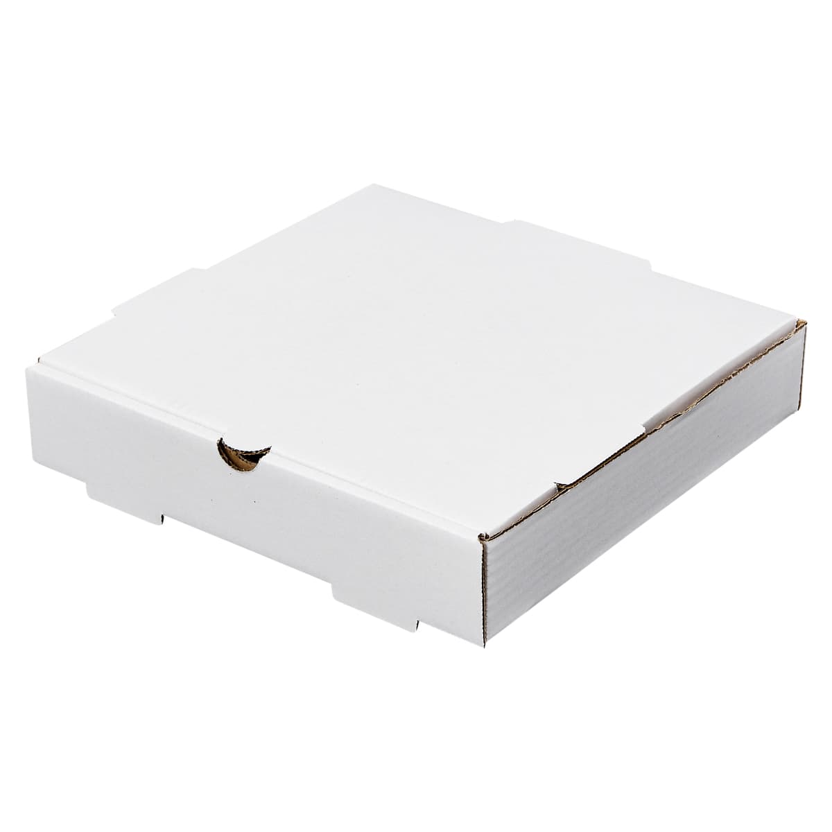 Victoria Bay Pizza Box 10X10X2 IN Corrugated Cardboard White Plain Square B-Flute 50/Bundle