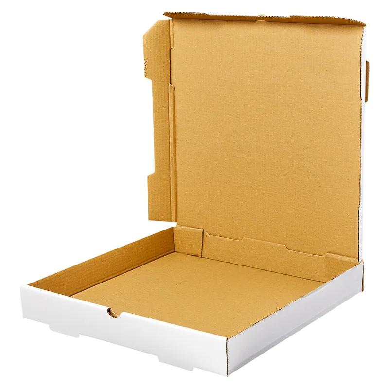 Victoria Bay Pizza Box 14X14X2 IN Corrugated Cardboard White Plain Square B-Flute 50/Bundle