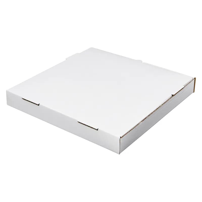 Victoria Bay Pizza Box 16X16X2 IN Corrugated Cardboard White Plain Square B-Flute 50/Bundle