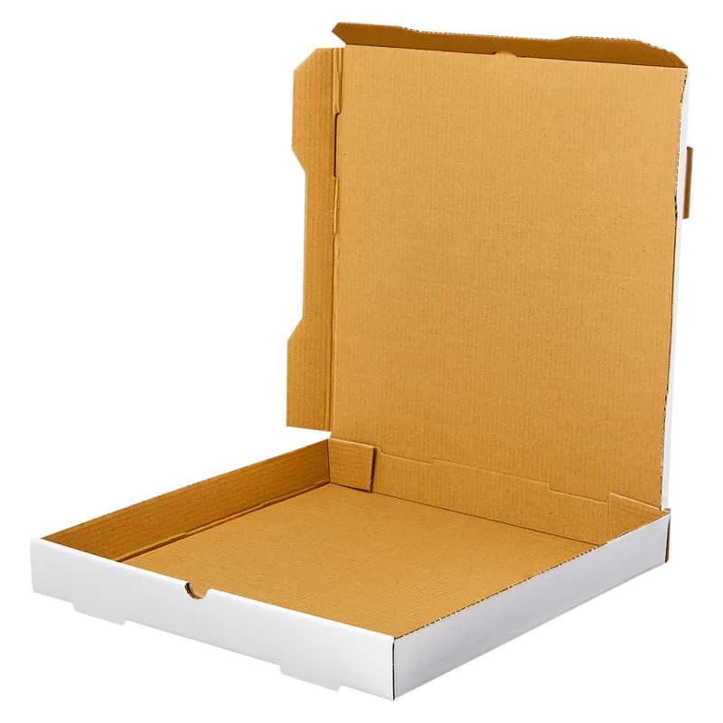 Victoria Bay Pizza Box 16X16X2 IN Corrugated Cardboard White Plain Square B-Flute 50/Bundle